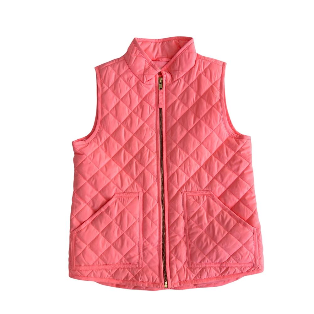 Jcrew girls puffer vest jacket peach size 6/7